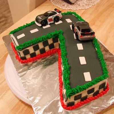 Race Track Seven Number  Cake